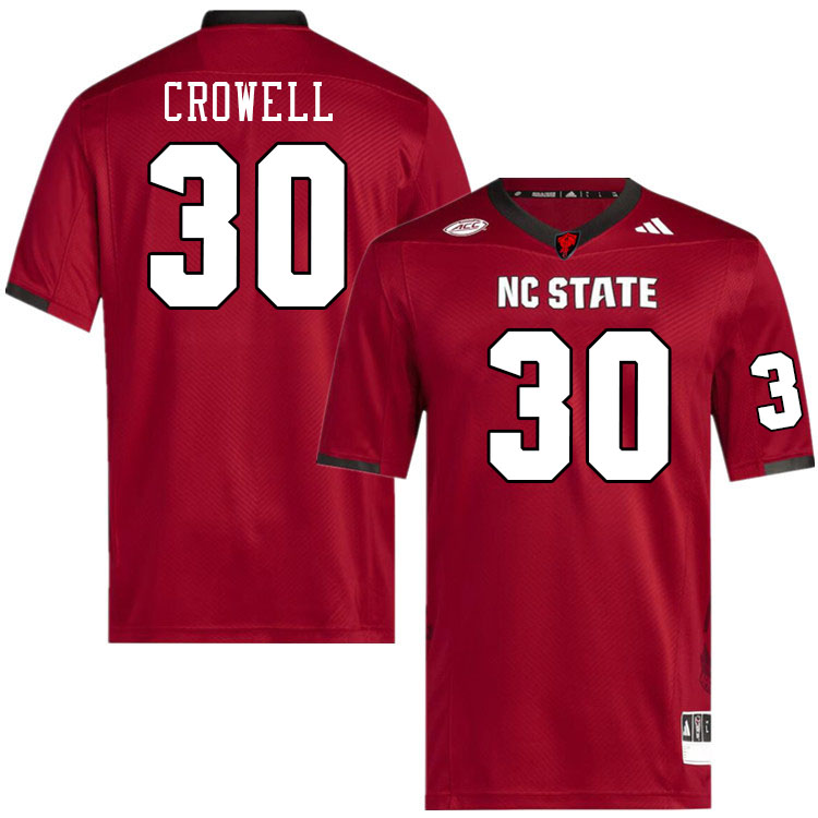 Men #30 Isaiah Crowell NC State Wolfpack College Football Jerseys Stitched-Red